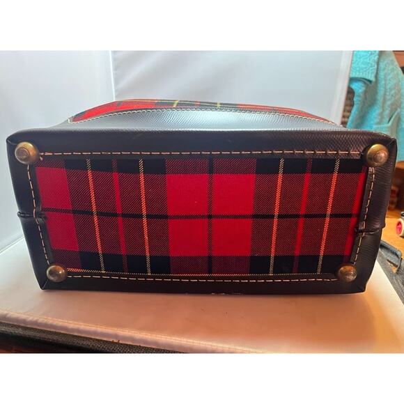 Vintage PLAID Hand Bag or Travel Case 2 Handled Mid Century - Picture 5 of 5